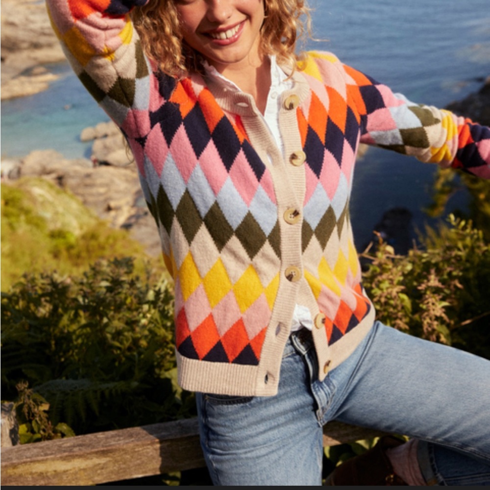 Boden Patterned Cardigan NWT